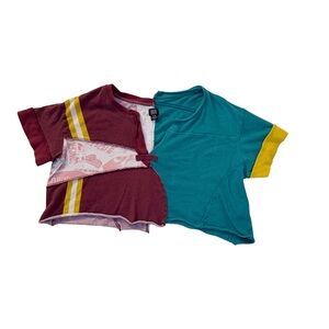 BDG Maroon and Teal Short Sleeve Mini Tee
